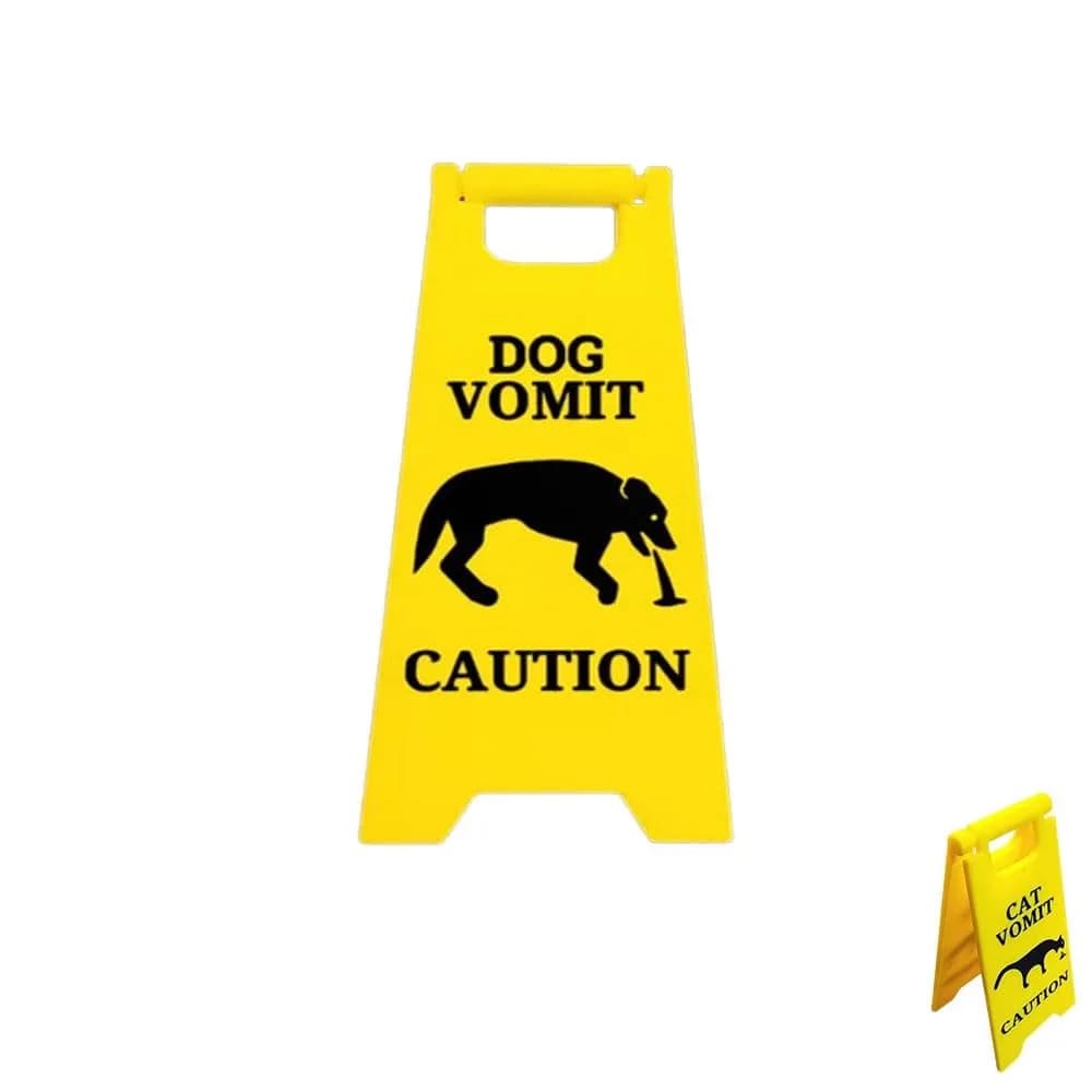 Signe de vomi de chat drôle de mode, jaune vif, conception unique, signe d'iode, cadeau de chien, dé