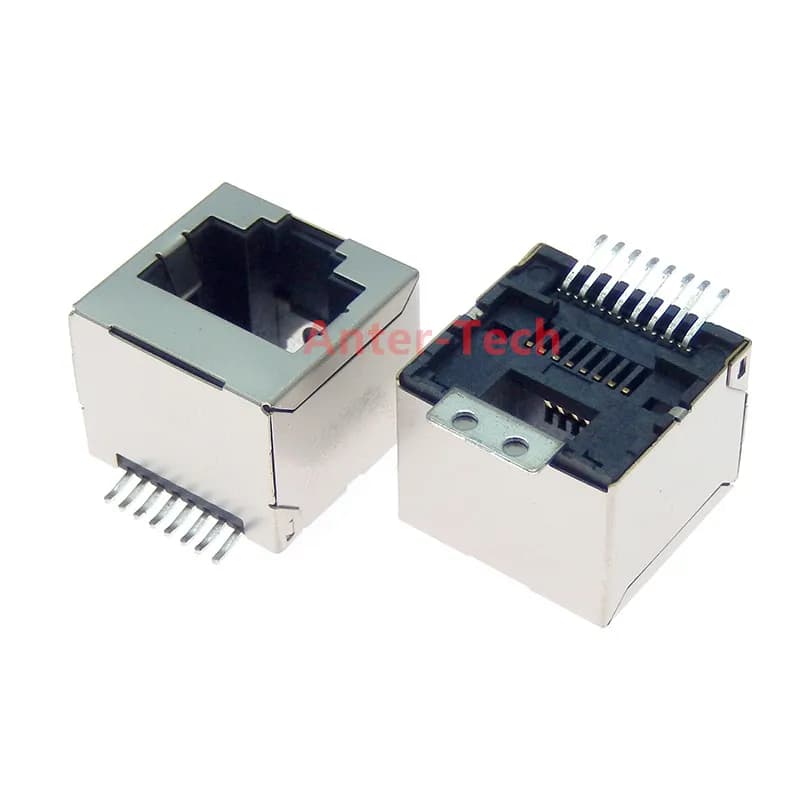 Connecteur de port réseau vertical RJ45 SMD 8P8C, 180 degrés avec bouclier, 5 pièces