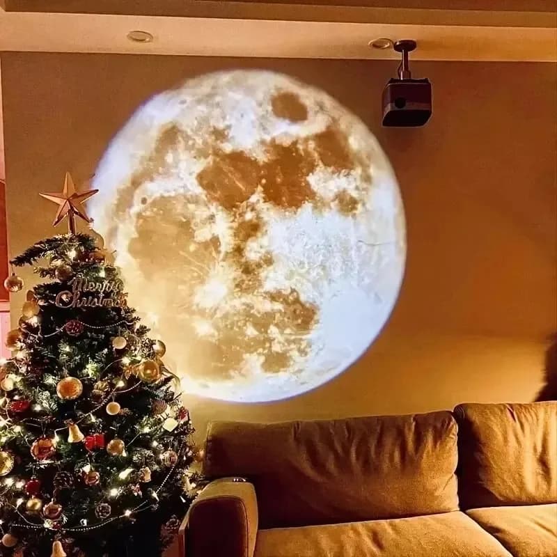Lampe de projection atmosphérique USB Plafond Lune Terre Ciel étoilé Lampe de nuit Décoration romant