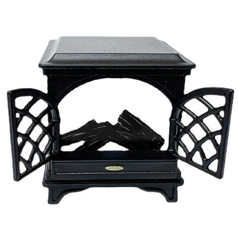 Cheminée Miniature pour maison de poupée 1:12, poêle lumineux, modèle de meubles, accessoires pour d