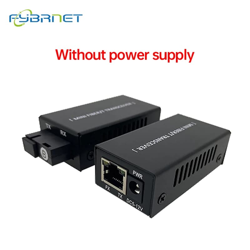 1 Paire de Convertisseurs de Média Fibre Optique Simplex Mini 10/100M, Fibre Optique 20KM, Connecteu