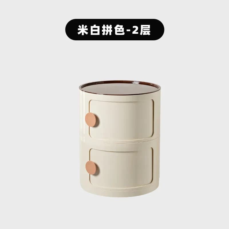 Table de chevet nordique ronde en plastique, meuble de rangement Simple et créatif pour chambre à co