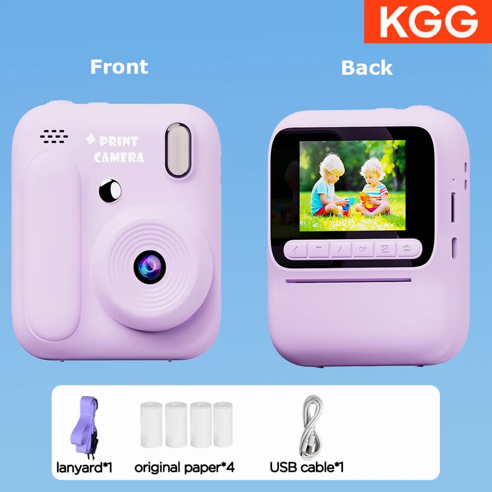 Appareil photo instantané pour enfants, caméra vidéo numérique 1080P, appareil photo avec impression