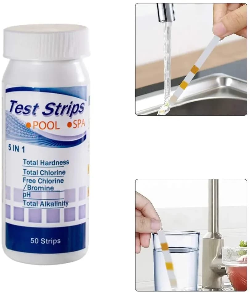 Bandelettes de Test de PH 5 en 1, polyvalentes, pour SPA, piscine, testeur d'eau, outil de dureté du