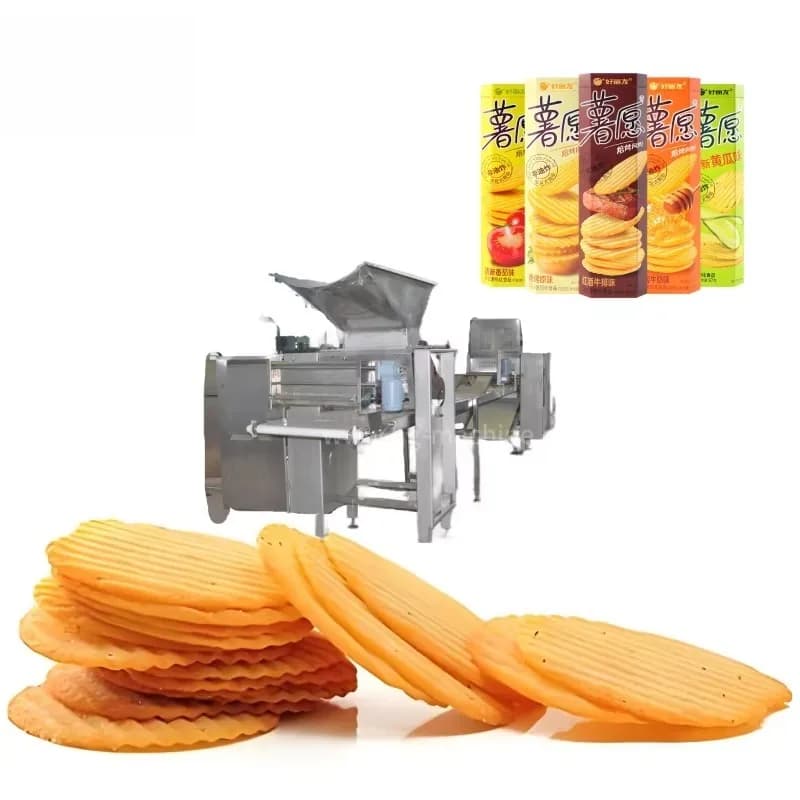 Machine à chips de pommes de terre ondulées cuites en usine, Machine à chips de formes multiples, fo