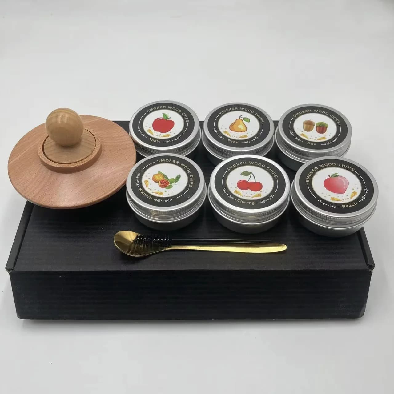 NOUVEAU Kit Fumeur à Whisky avec Copeaux de Bois - 6 Saveurs, Infuseur Fumeur pour Cocktails Old Fas