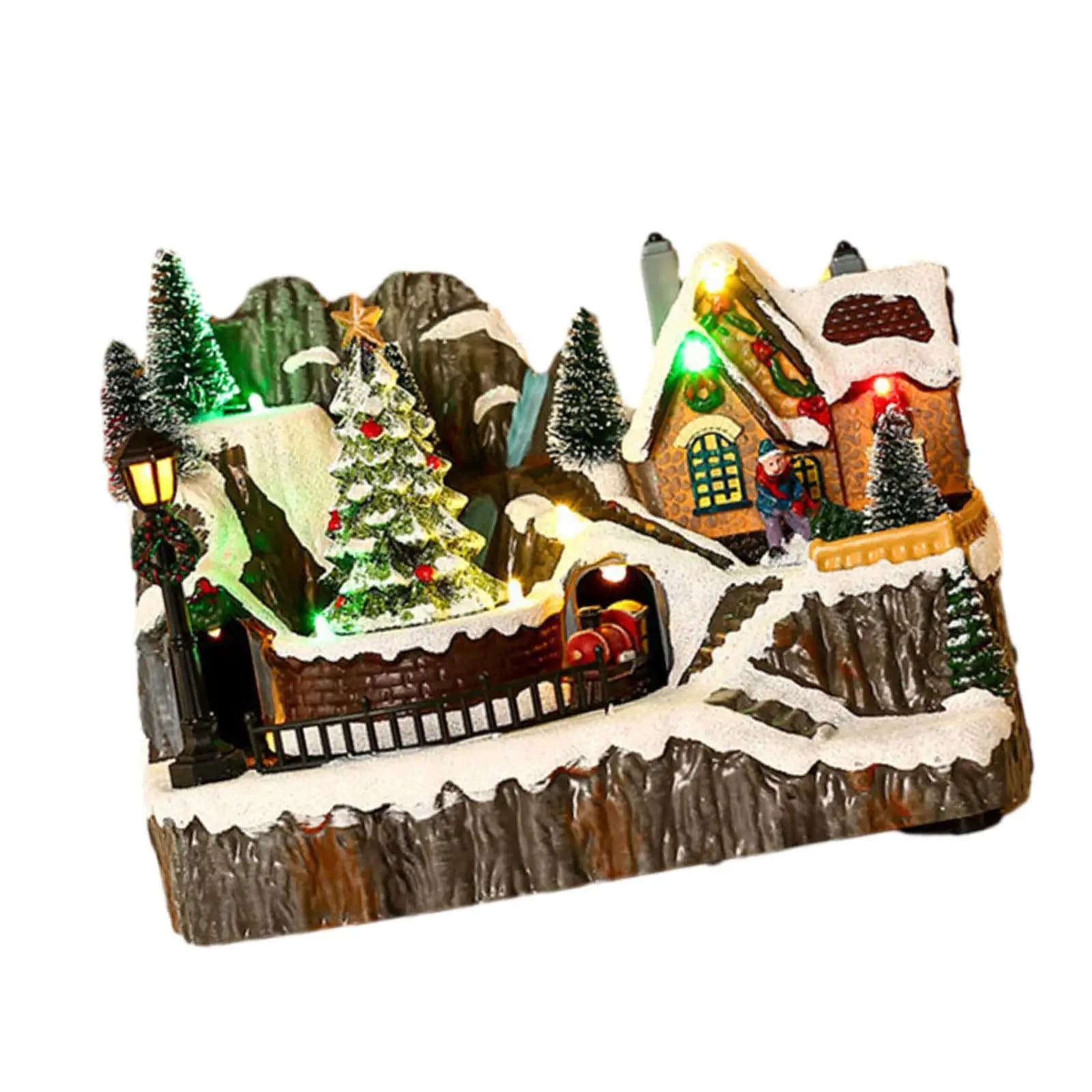 Ornement de figurine de maison Shoous Music, décorations de Noël, maison britannique, chambre à couc