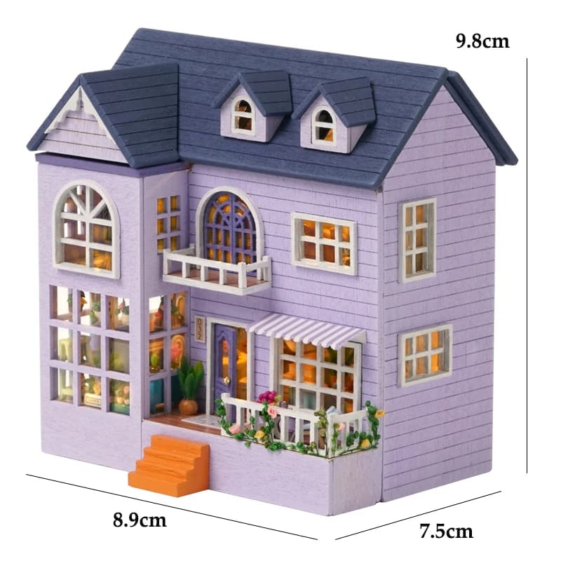 Bricolage maisons de poupée en bois Mini assemblage fait à la main petite maison scène créative déco