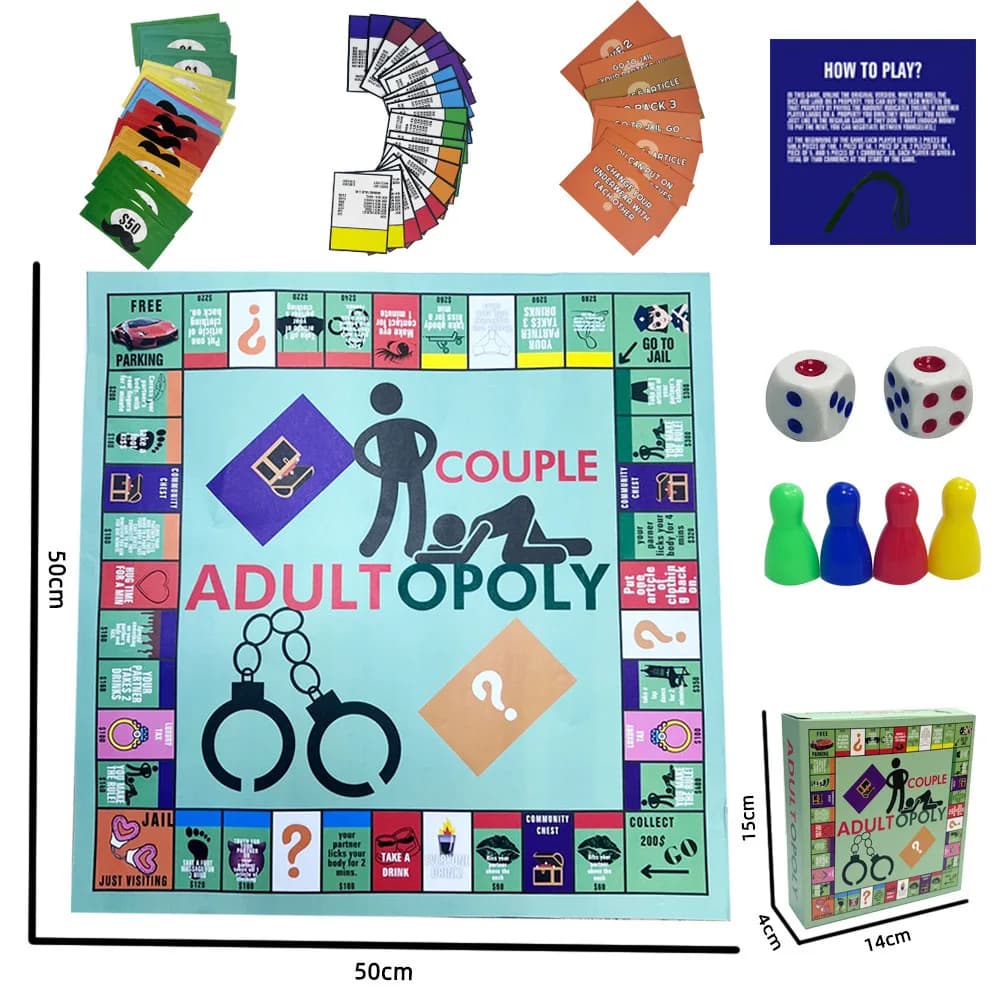 Jeu de société Adultopoly pour Couples, jouets sexuels, Date nocturne, carte de jeu, accessoires pou