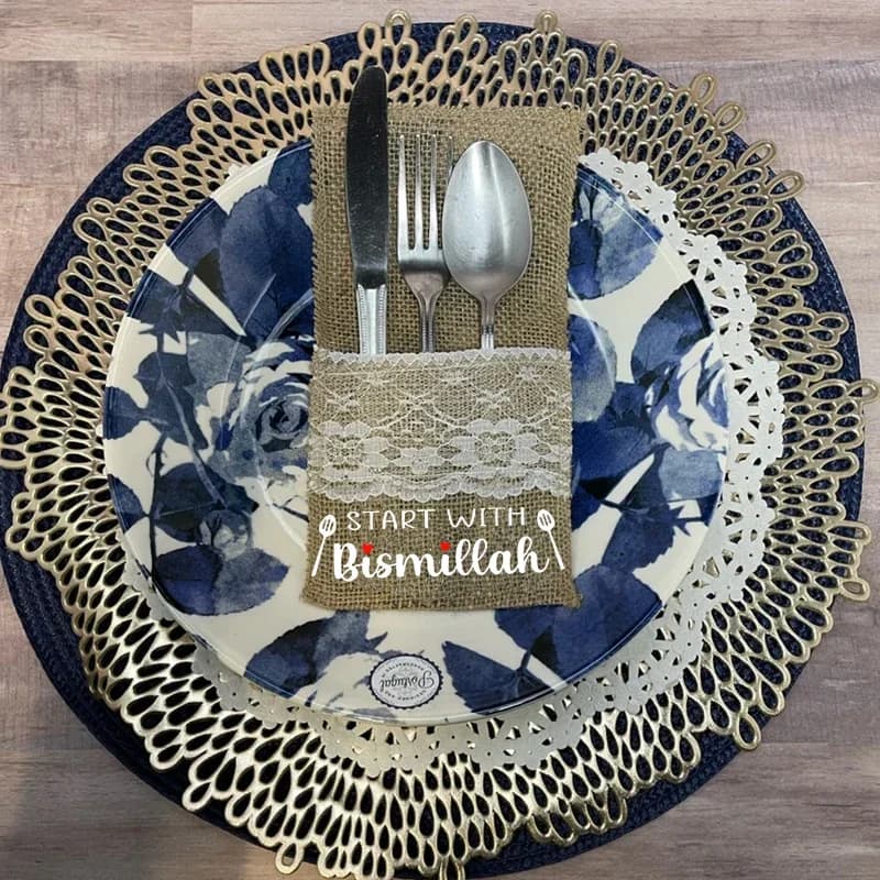 Support à couverts Bismillah, 5 pièces, décoration de Table, de pendaison de crémaillère, islamique,