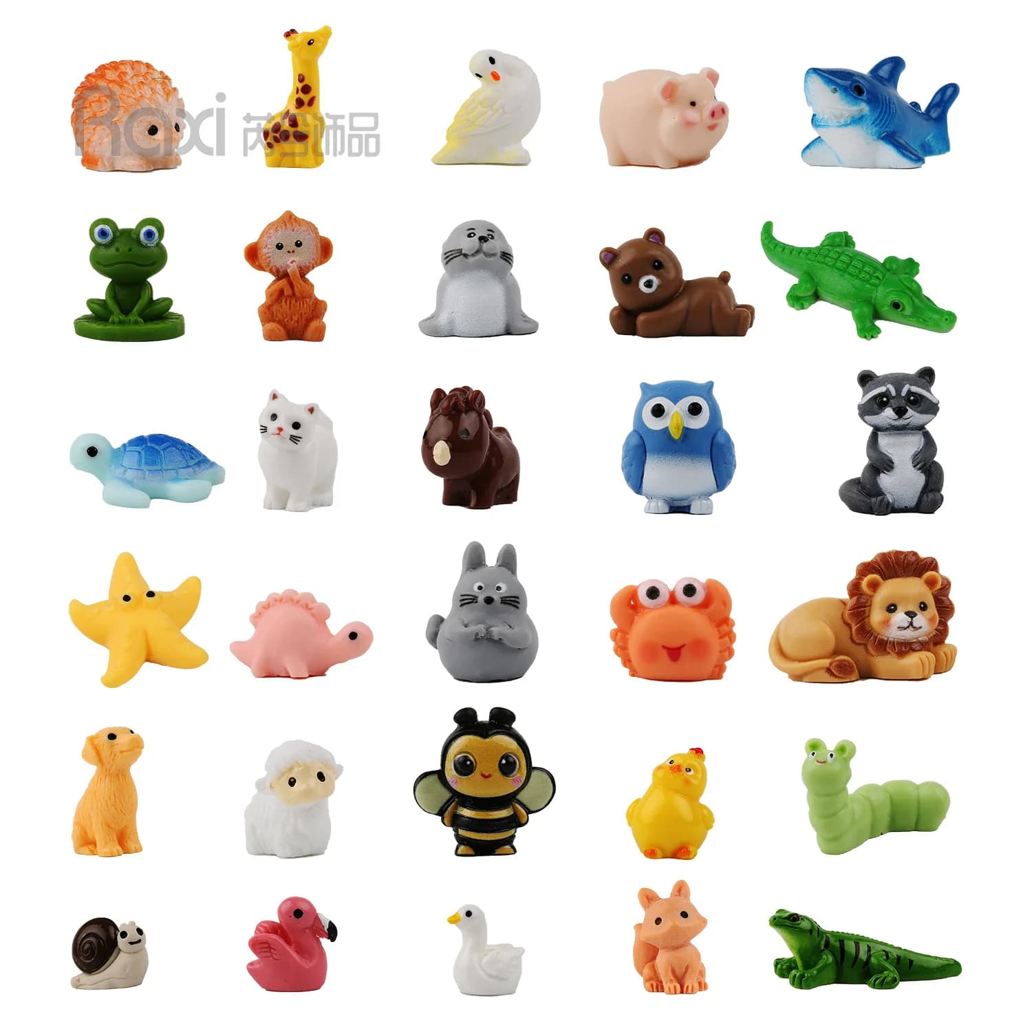 30/42 Pièces Mini Figurines d'Animaux en Résine, Petites Figurines Miniatures en Gros pour Cacher de