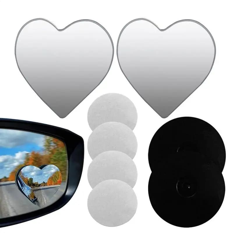 Miroir à points aveugles en forme de cœur, 2 petits rétroviseurs latéraux en forme de cœur, accessoi