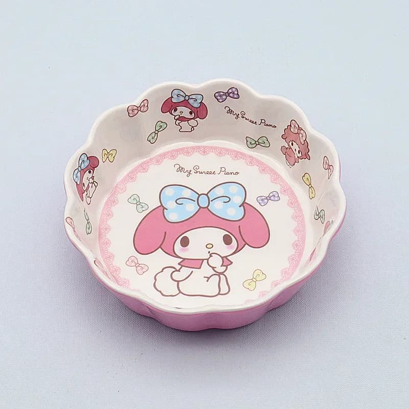 Bol Cinnamoroll mignon, bol à bord ondulé de dessin animé, Hello Kitty, Kuromi, Hangyodon, grande ca