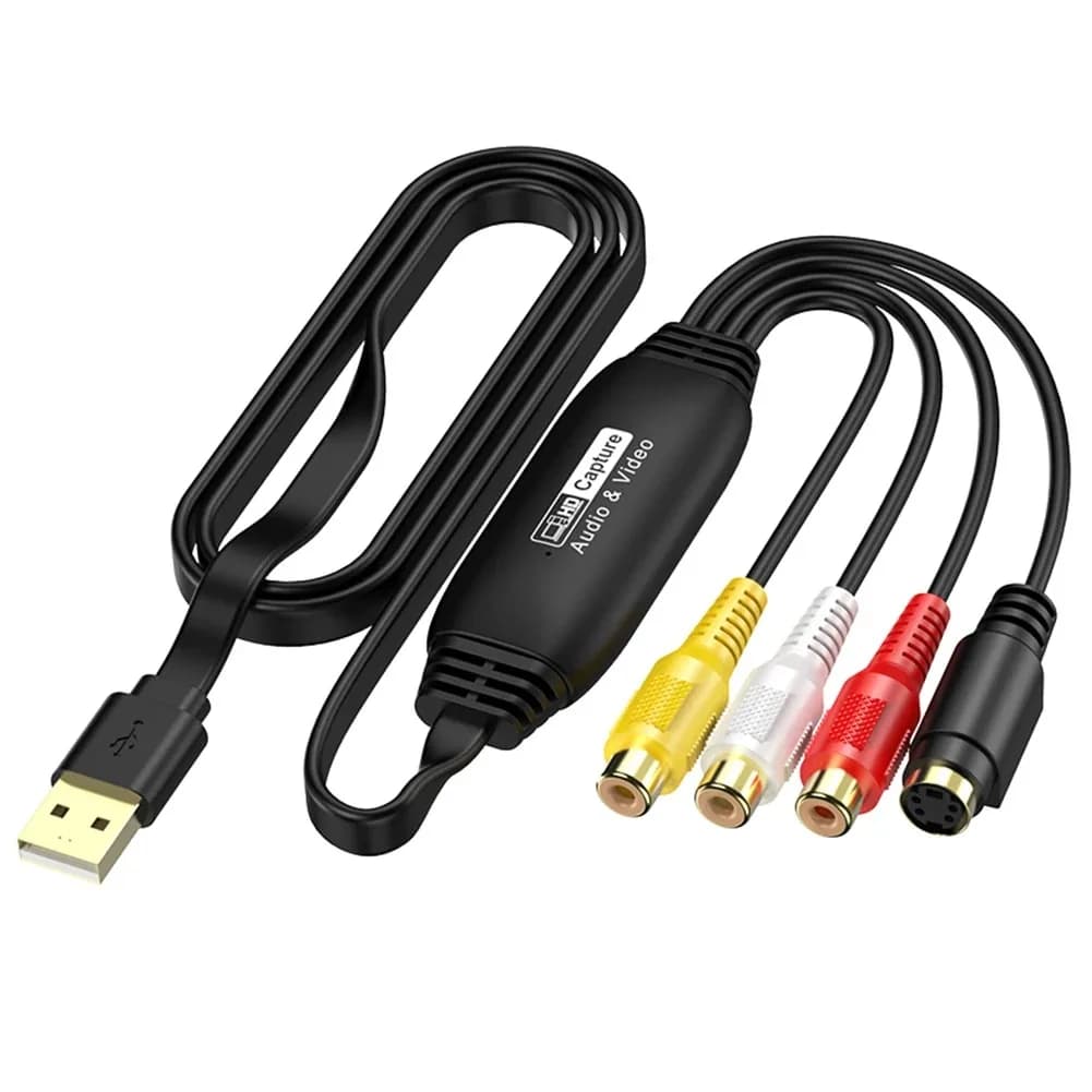 Capture vidéo USB 2.0 pour Streaming Mini DV magnétoscope Hi8 DVD TV décodeur CVBS ou S-video Source