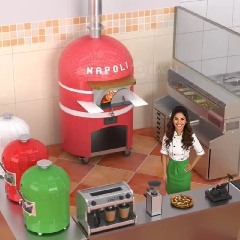 Four à pizza électrique commercial et industriel d'extérieur, à gaz, rotatif, à bois, 500 degrés, ma