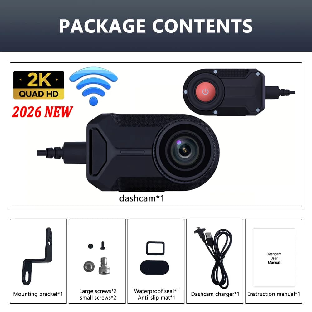 Nouveau 2K QHD moto conduite WIFI IP66 étanche Dash Cam DVR caméra avant montagne vélo électrique vé