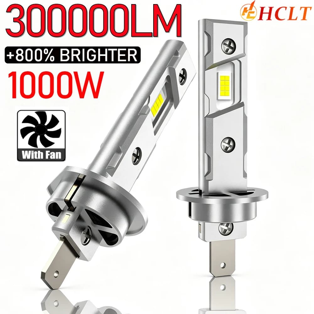Ampoules LED H1 H7 300000LM, puissantes, avec ventilateur, Canbus, pour voiture, projecteurs haute p