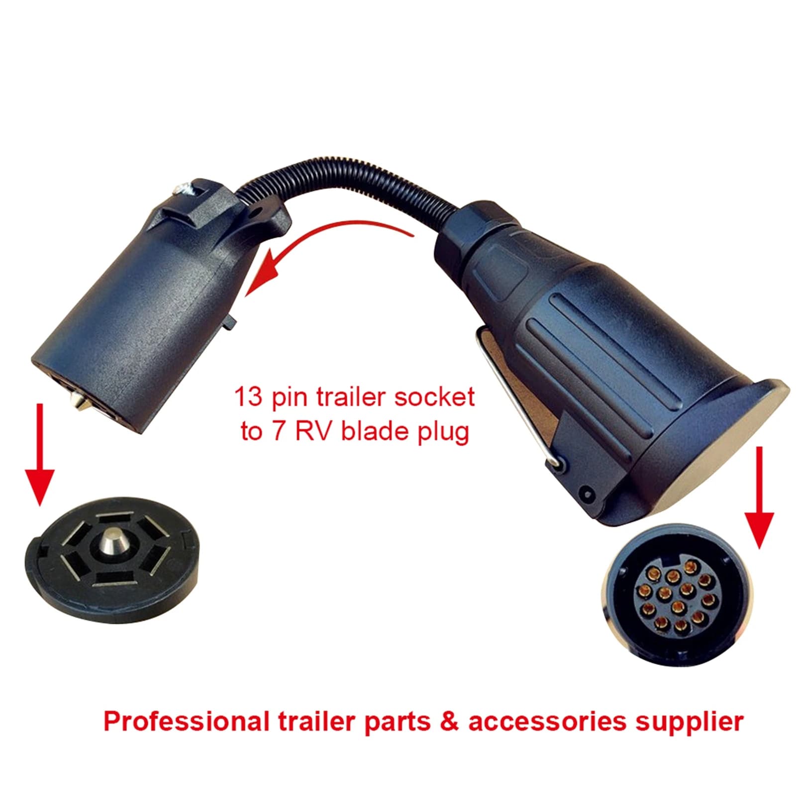 Prise de conversion de remorque pour accessoires de remorque, prise UE 13 broches vers connecteur am