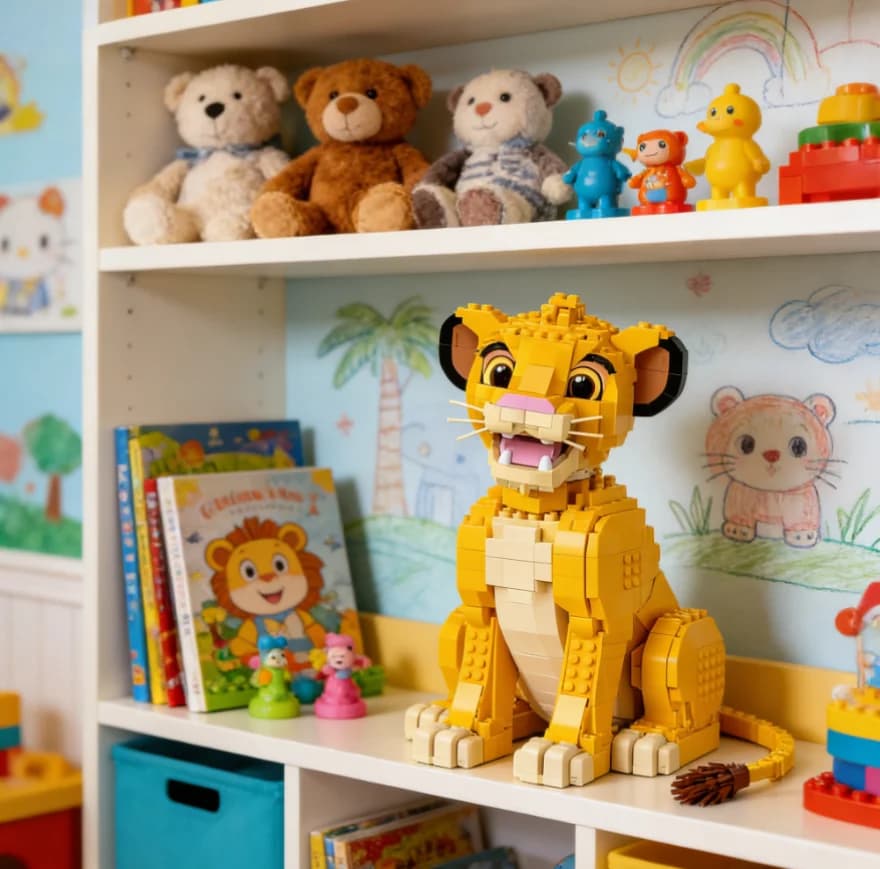 Blocs d'animaux du Roi Lion Simba, 1445 pièces, 43247, artisanat d'assemblage créatif, ornement de r