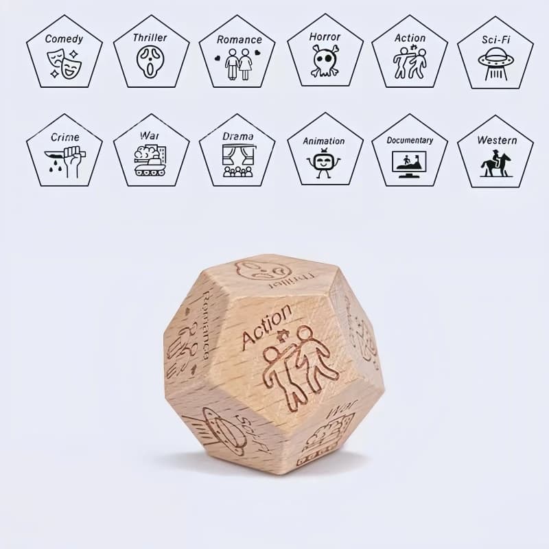 Dés pour elle-lui, idées cadeaux pour Couples, décision alimentaire, jeux de dés, noël, anniversaire