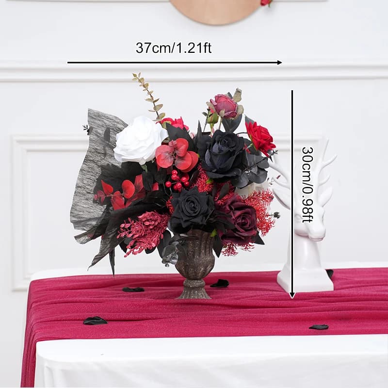 Vase à fleurs série bordeaux noir, décoration de Table pour la maison, Arrangement Floral pour Banqu