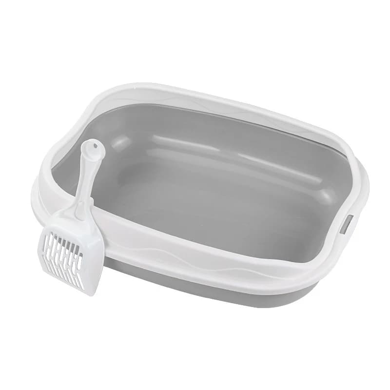 Bac à litière semi-fermé anti-éclaboussures, toilettes pour chat, grands fournitures de nettoyage po
