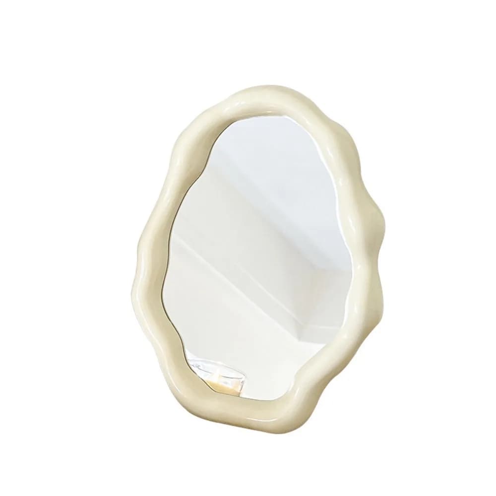 Miroir sur pied irrégulier INS, miroir de maquillage de luxe pliable pour bureau, miroir de vanité d