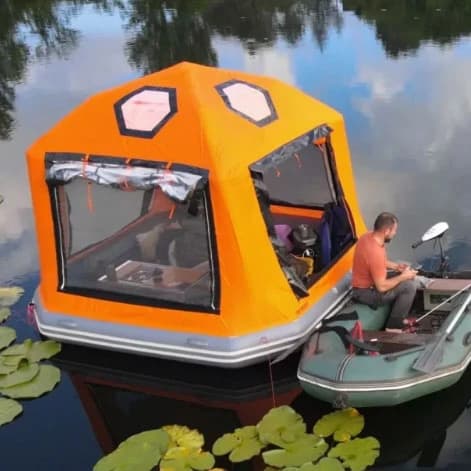 Parc aquatique gonflable maison bateau extérieur flottant bateau Camping radeau tente piscine Dock p