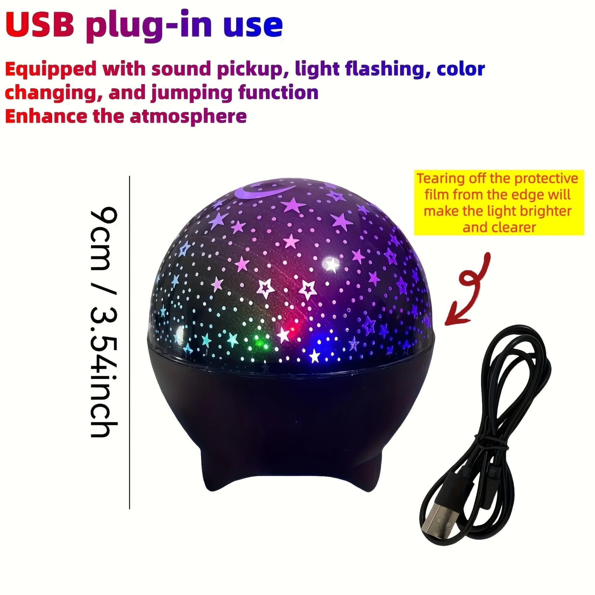Veilleuses rvb projecteur LED lumière lune étoilée galaxie lampe de Projection 5V USB pour enfants p
