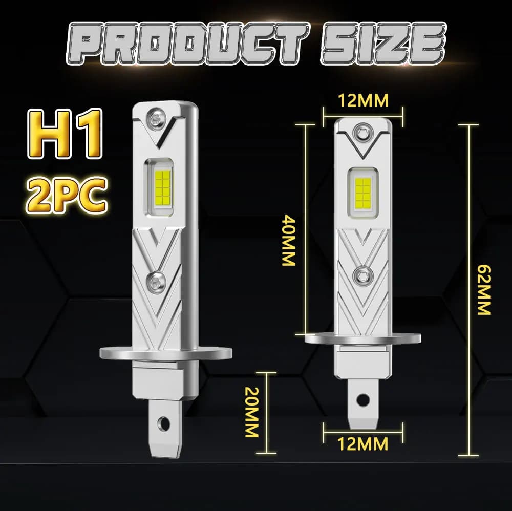 Phare LED H1 CANBUS, taille d'ampoule halogène 1:1, phare LED H1 450000LM, luminosité 800 % supérieu