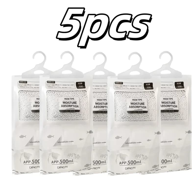Paquet de 5 absorbeurs d'humidité de 400 g pour placard et maison – Sacs déshumidificateurs pour gar