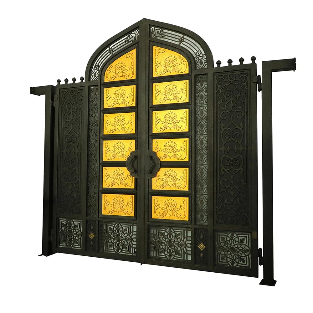 Porte d'entrée moderne résidentielle en fer forgé, coffre-fort et durable