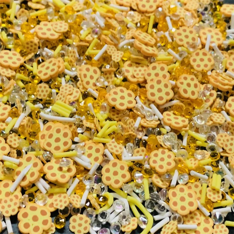 Mélange de paillettes en forme de nid d'abeille en argile polymère 100g, additifs en strass pour kit