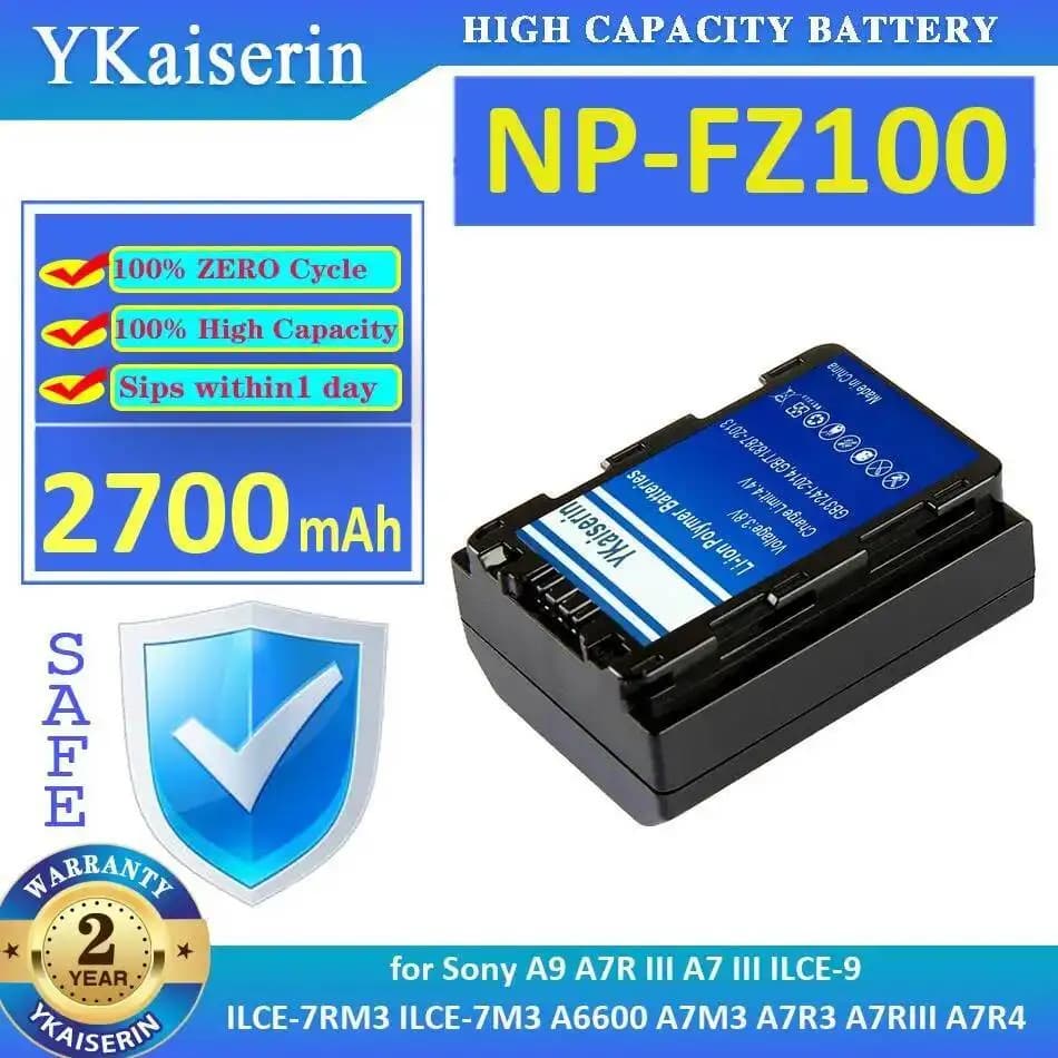 Batterie d'appareil photo NP-FZ100 2700Mah pour Sony A9 A7R Iii A7 Ilce-9 Ilce-7RM3 Ilce-7M3 A6600 A