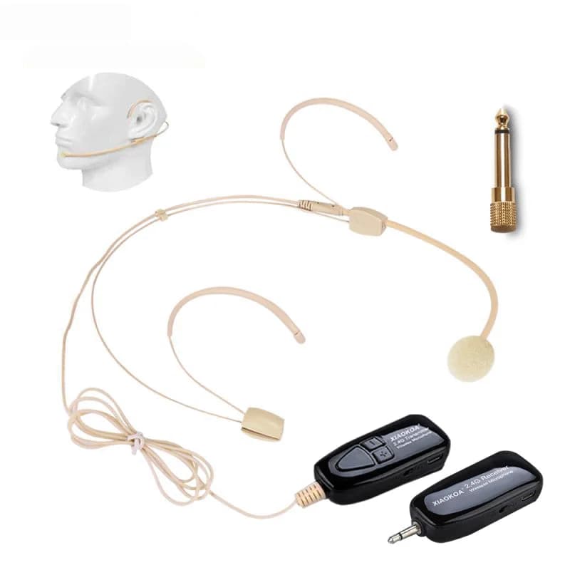 XIAOKOA 2.4G système de Microphone sans fil casque de Microphone sans fil et portée de 50 m portable