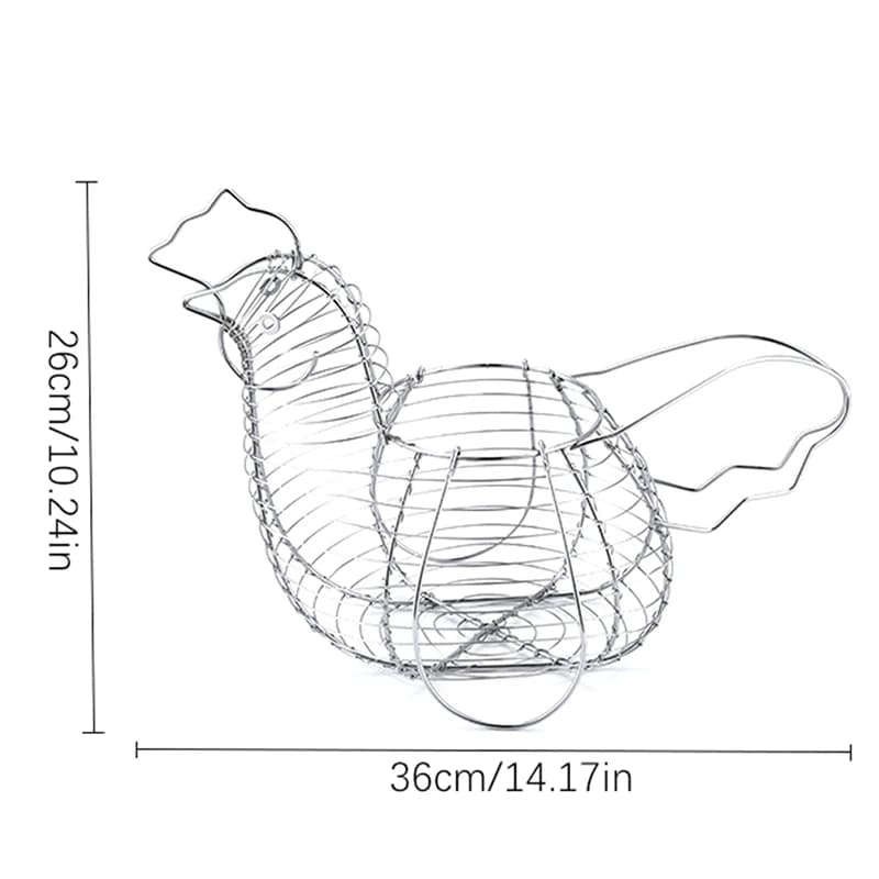 Panier à œufs en fil métallique en forme de poule, style ferme, pour la maison, design poulet, organ