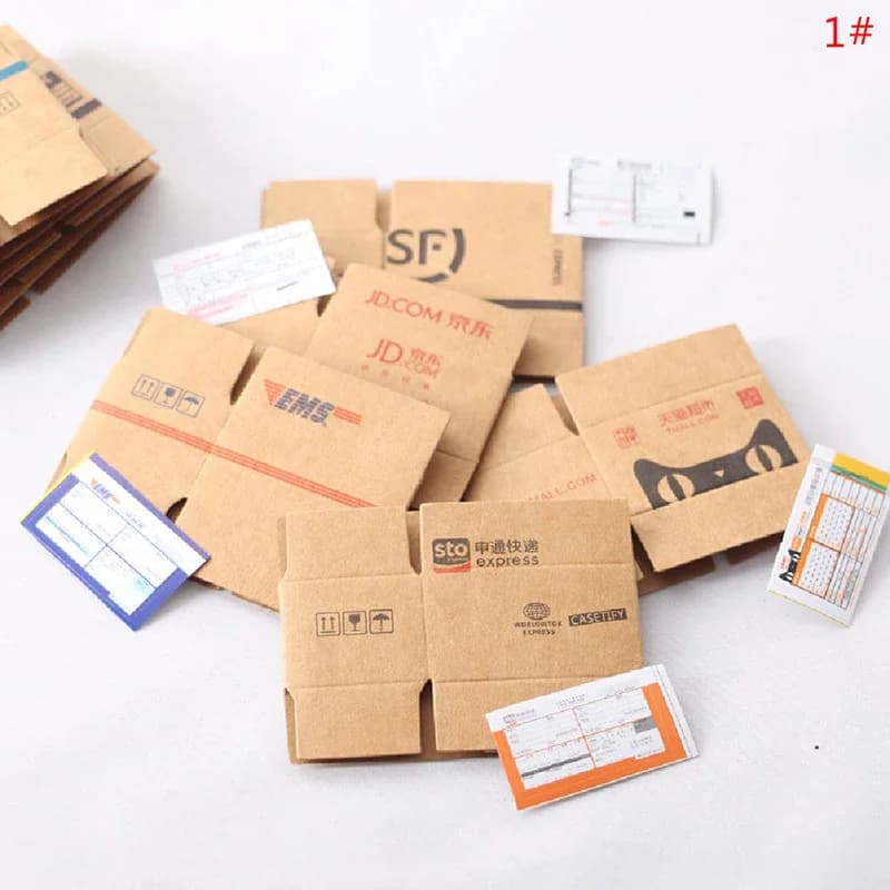 1 ensemble 1:12 mini boîte en carton boîte en carton express maison de poupée simulation miniature b