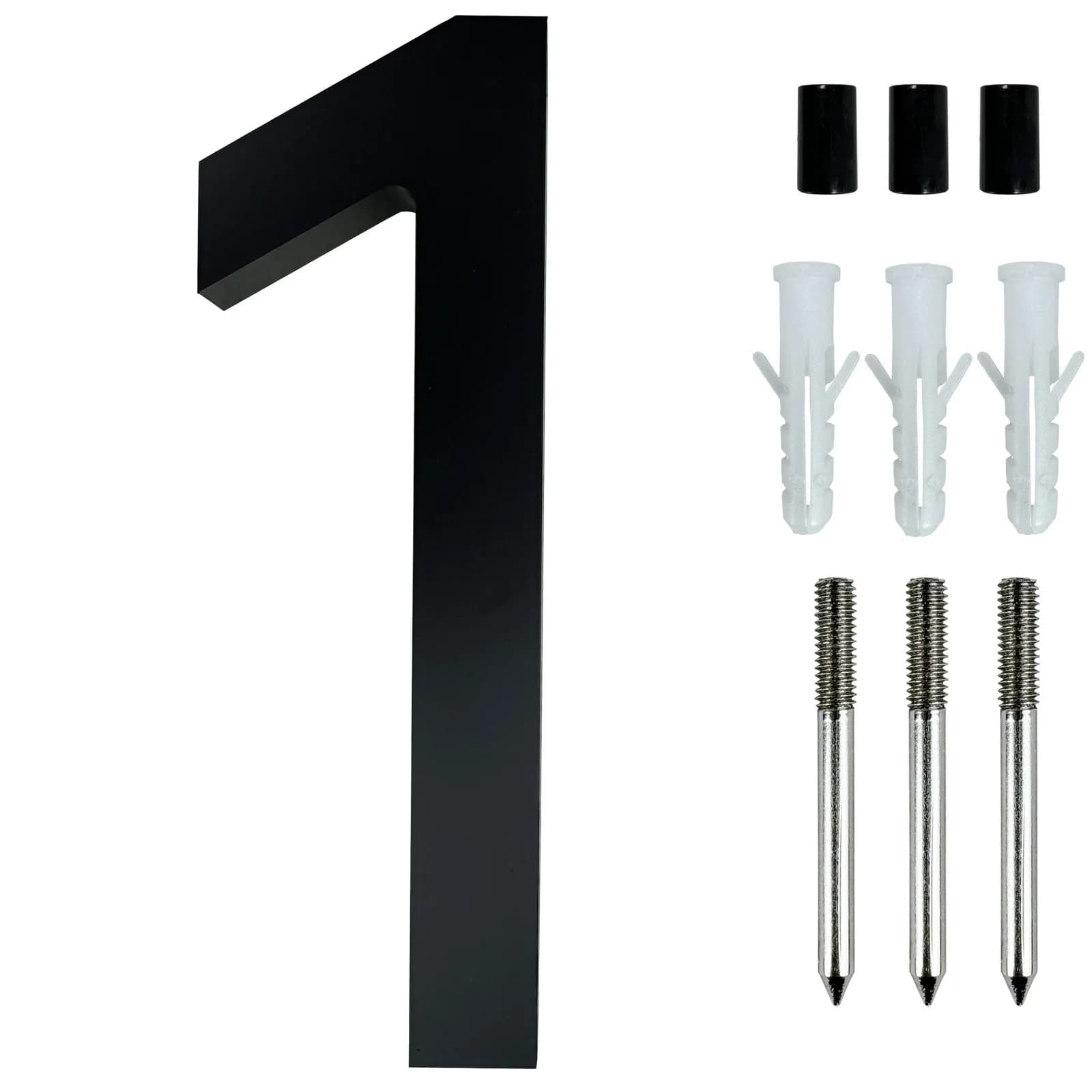 Numéros de maison de 12 pouces pour l'extérieur, grand porte flottante noire moderne de 30cm, numéro