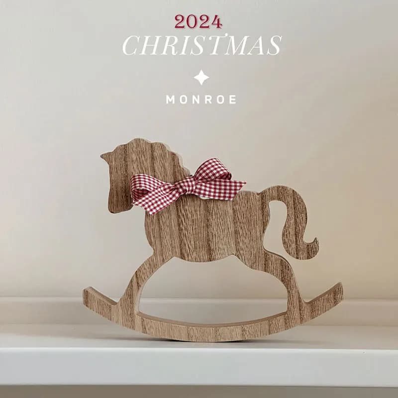 Décoration de bureau pour vacances, petit cheval en bois, salon, restaurant, table basse, atmosphère