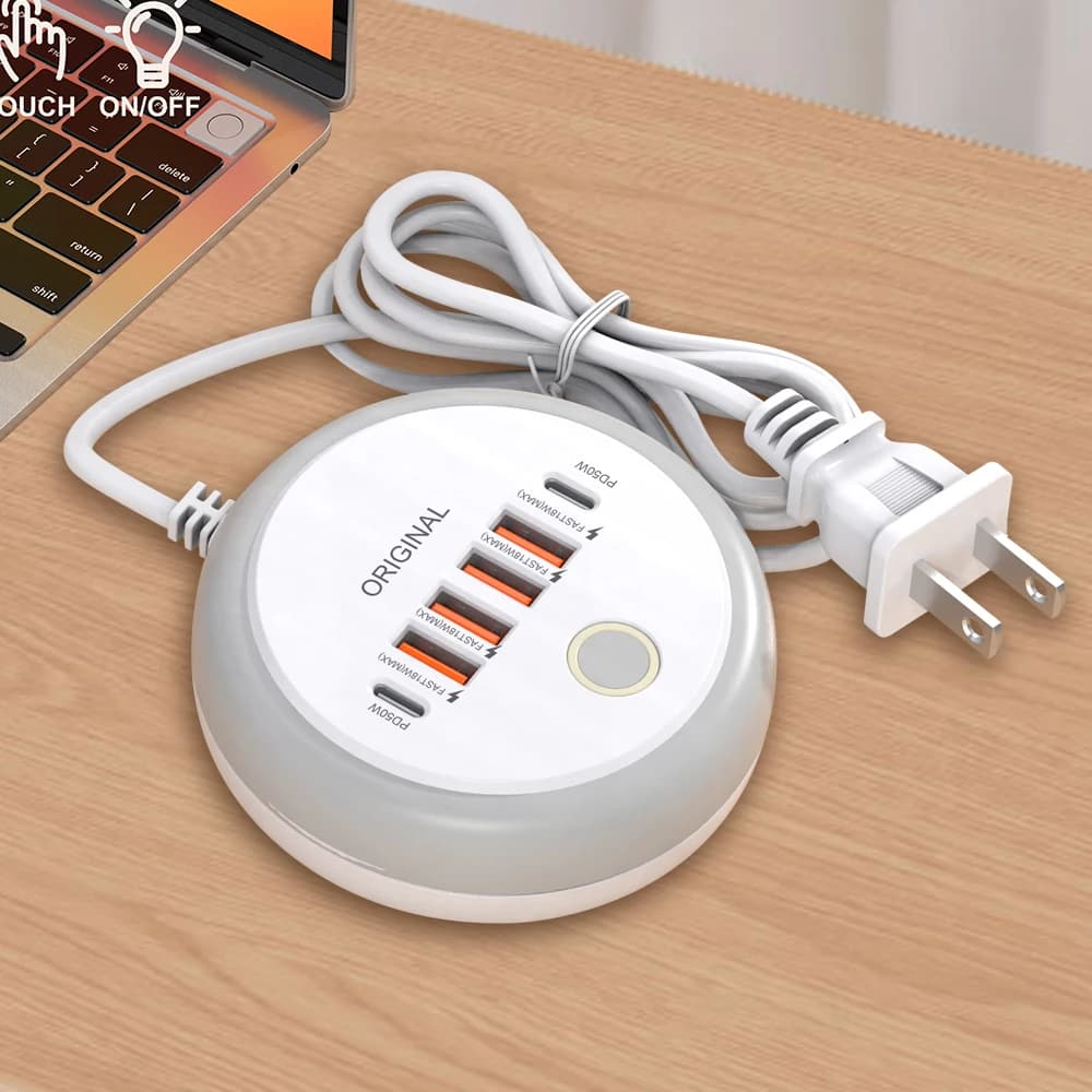 Chargeur mural multi-ports PD Type C, charge rapide 50W, Hub USB pour Samsung iPhone Xiaomi, prise E
