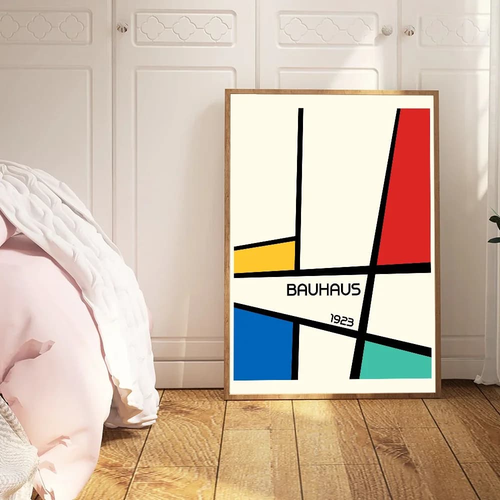 Bauhaus – Art mural géométrique, affiche imprimée sur toile HD, adaptée à la maison, décoration de s