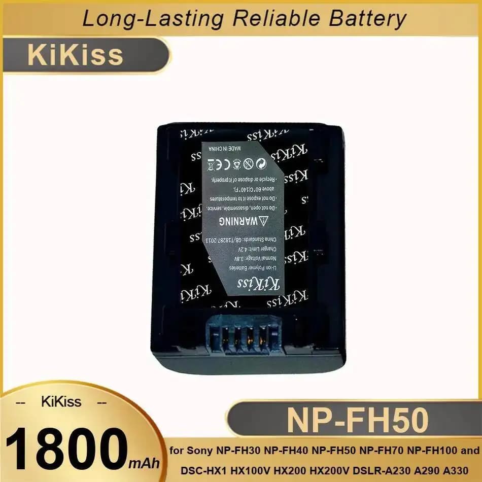 Batterie d'appareil photo 1800Mah pour Sony NP-FH30 NP-FH40 NP-FH50 NP-FH70 NP-FH100 et Dsc-HX1 HX10