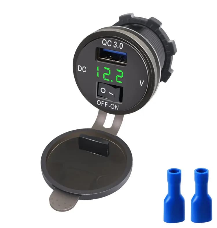 Prise de chargeur de voiture USB Quick Charge 3.0, voltmètre à affichage numérique, prise de chargeu