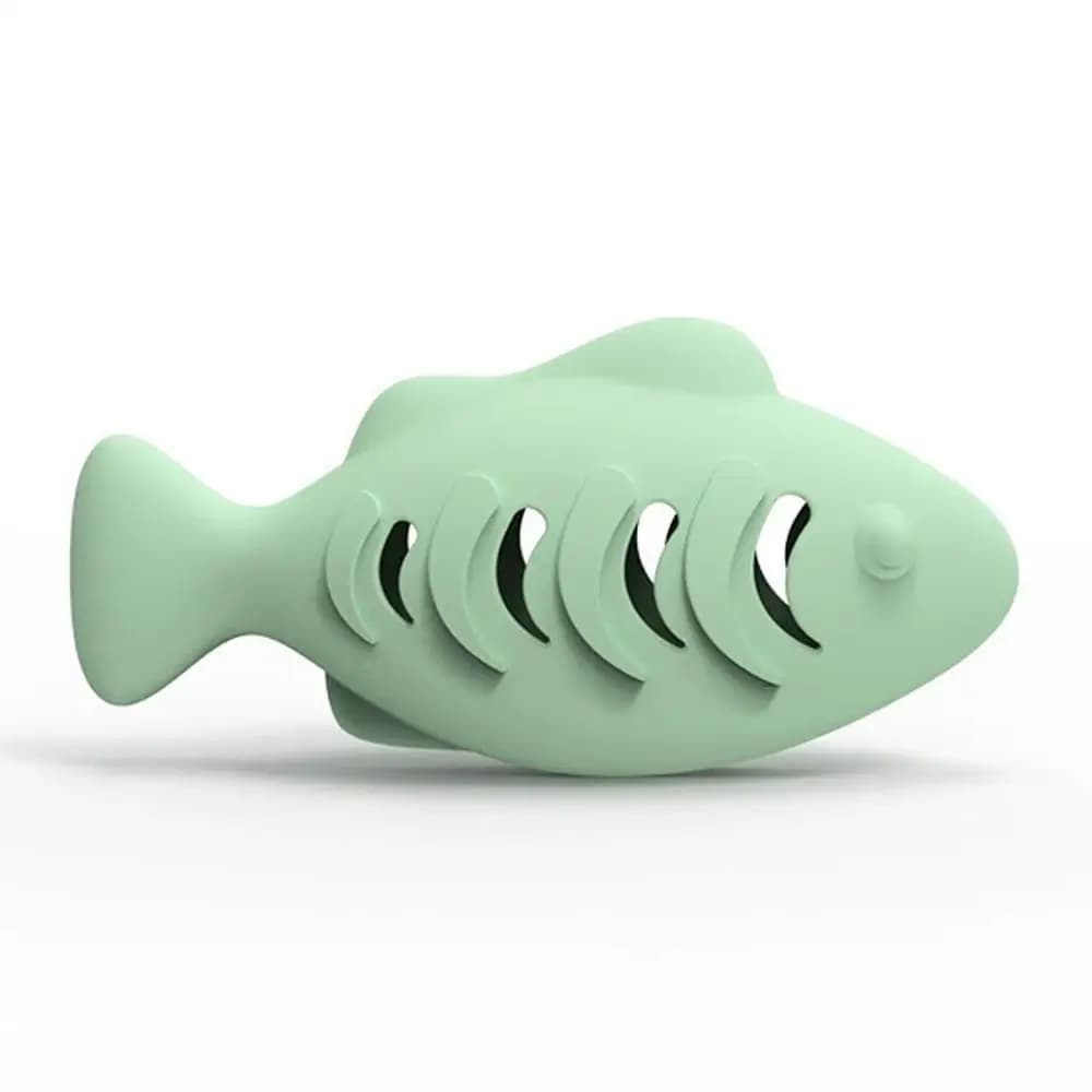 Jouet interactif pour chat en forme de poisson, jouet à mâcher en silicone avec herbe à chat, distri
