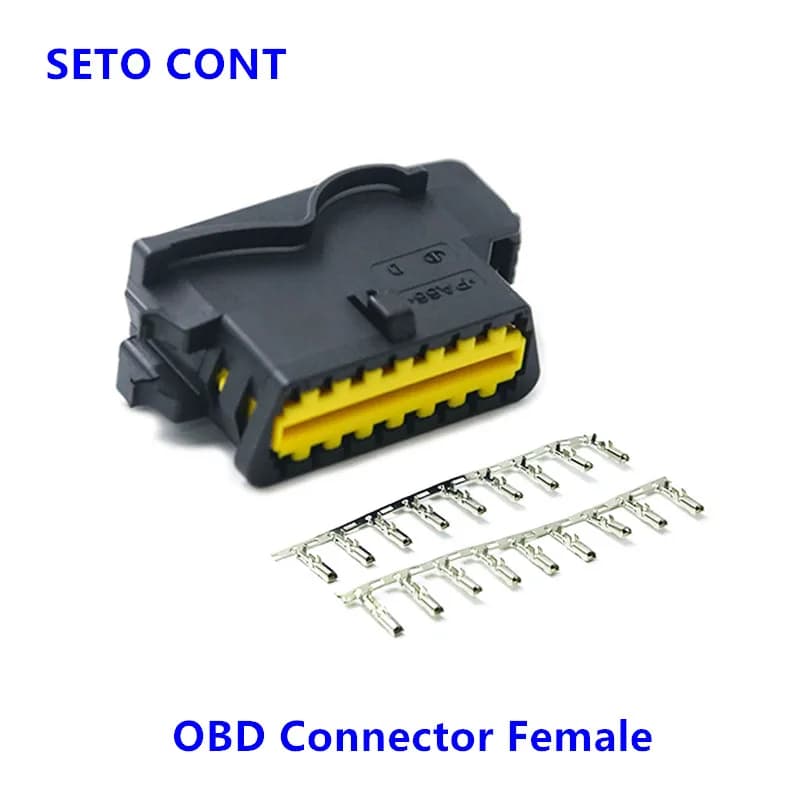 Connecteur OBD femelle 16 broches avec bornes, prise OBD2 pour voitures françaises comme Peugeot ou