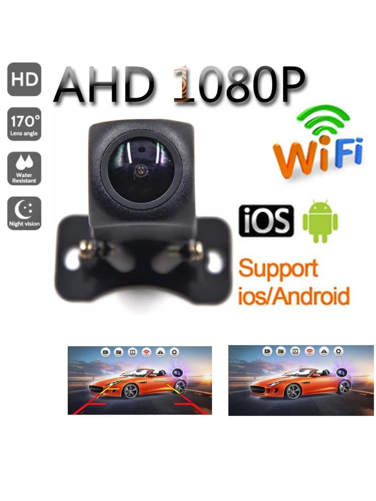 Caméra de recul sans fil pour voiture WIFI 170 degrés, caméra de tableau de bord HD vision nocturne