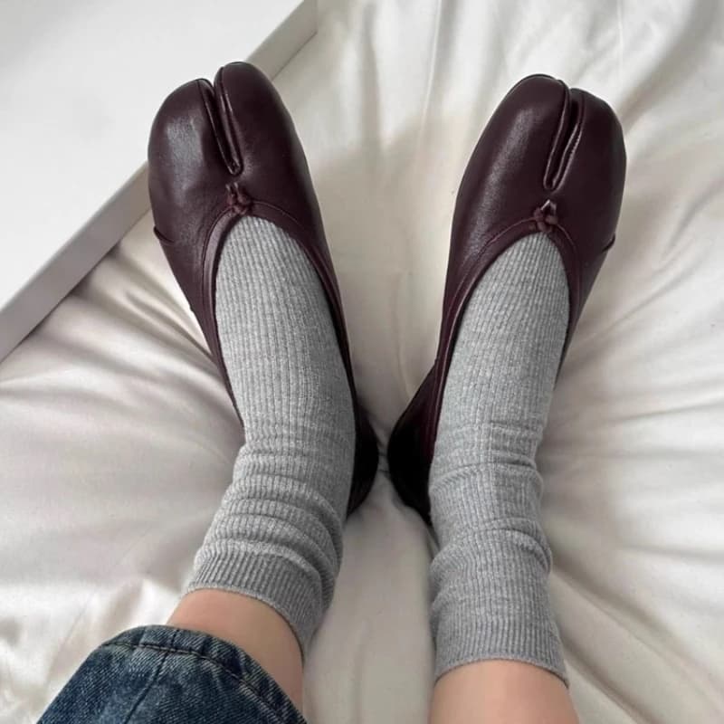 Tabi plate-forme Ninja chaussures décontractées curseurs ballerine souple sur bouche peu profonde mo