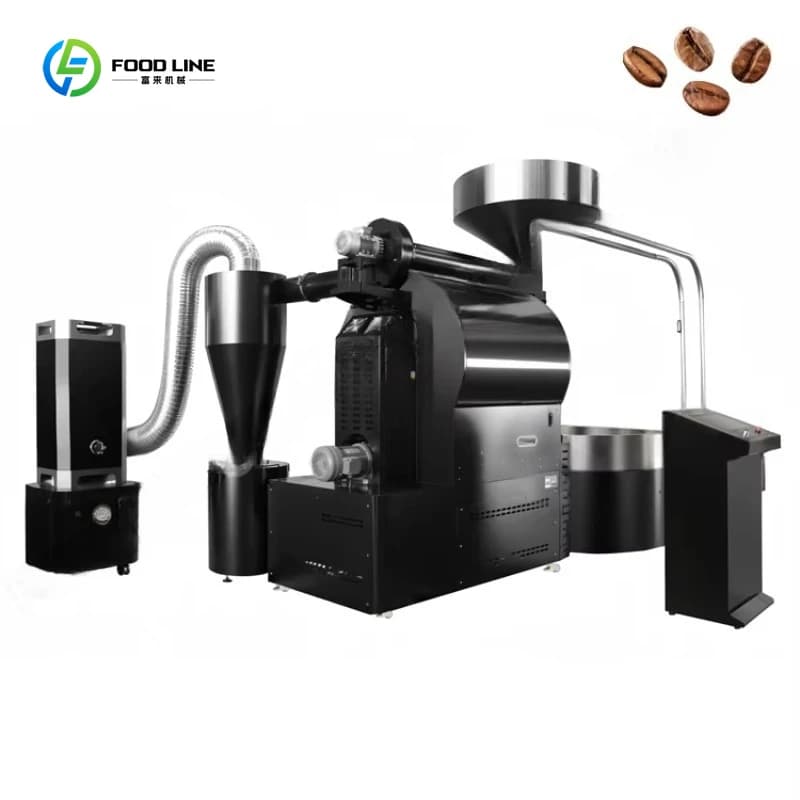 Ligne de torréfaction de café industrielle personnalisée, machine à torréfier le café commerciale, é