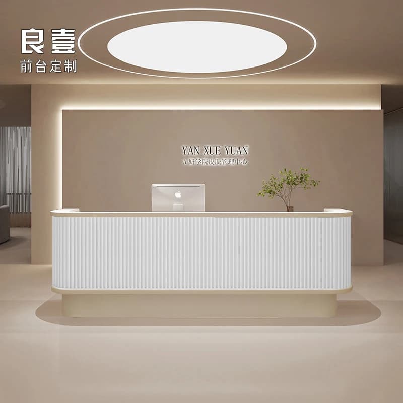 Vente directe d'usine Design Unique meubles commerciaux hôtel bureau blanc réception économique Salo