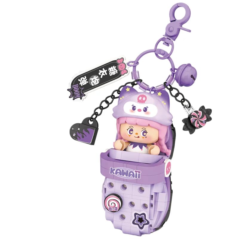 LOZ Big Head Shoes Keychain Building Blocks Mini Bricks DIY Pendant Model STEM Educational Toy for K